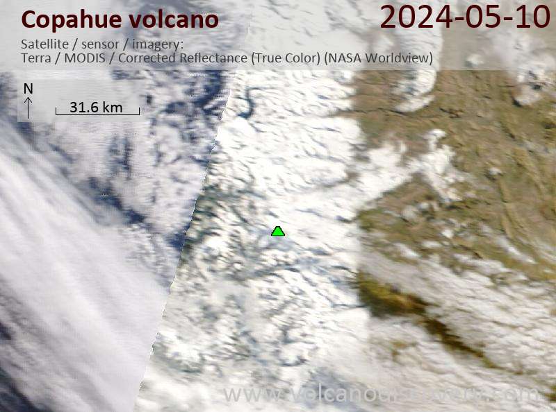 Copahue satellite image Terra (NASA)