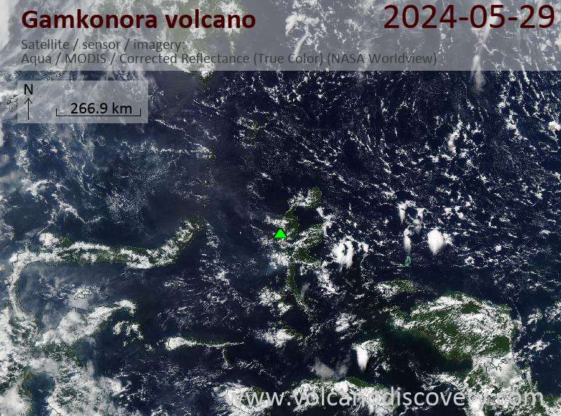Gamkonora satellite image Aqua (NASA)