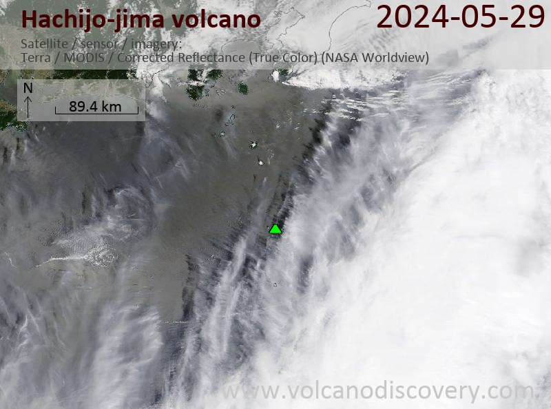 Hachijojima satellite image Terra (NASA)