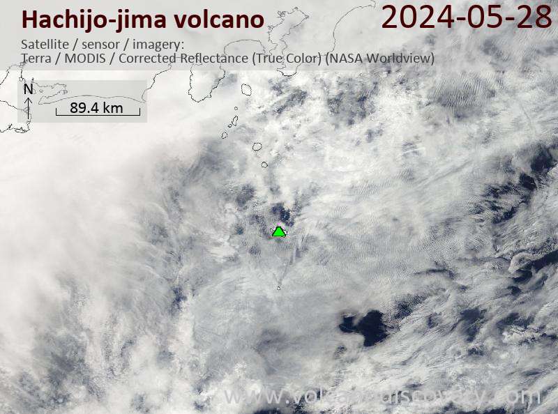 Hachijojima satellite image Terra (NASA)
