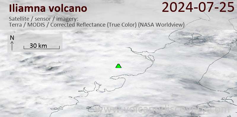 Iliamna satellite image Terra (NASA)