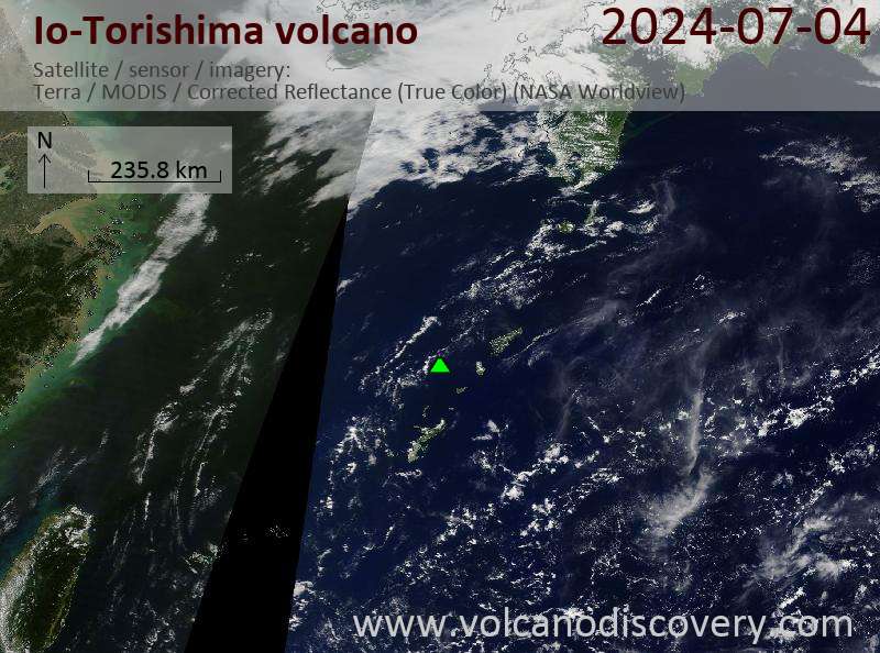 IwoTorishima satellite image Terra (NASA)