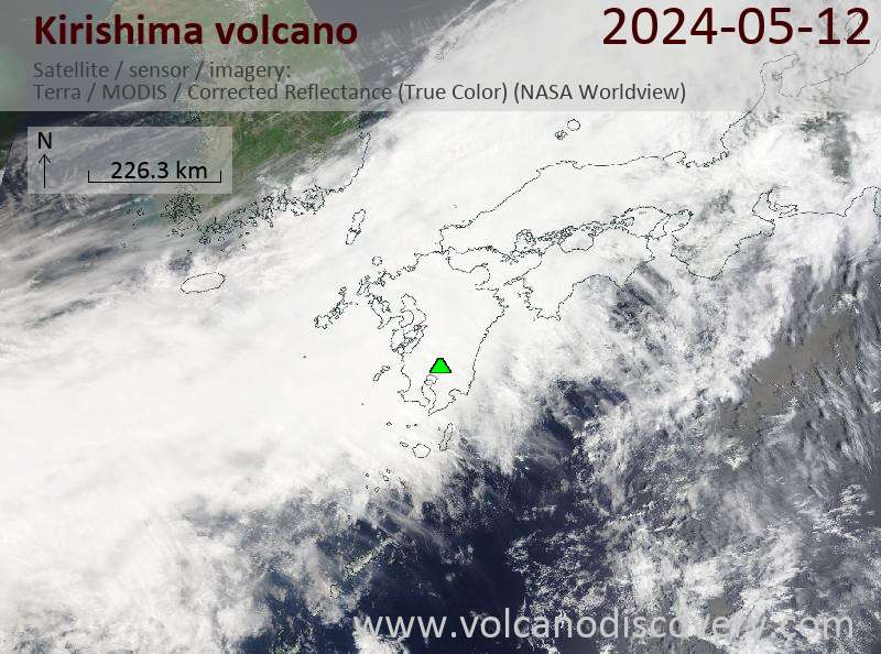 Kirishima satellite image Terra (NASA)