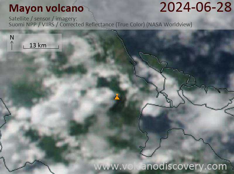 Mayon satellite image Suomi NPP (NASA)