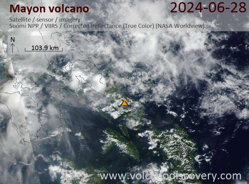 Mayon satellite image Suomi NPP (NASA)