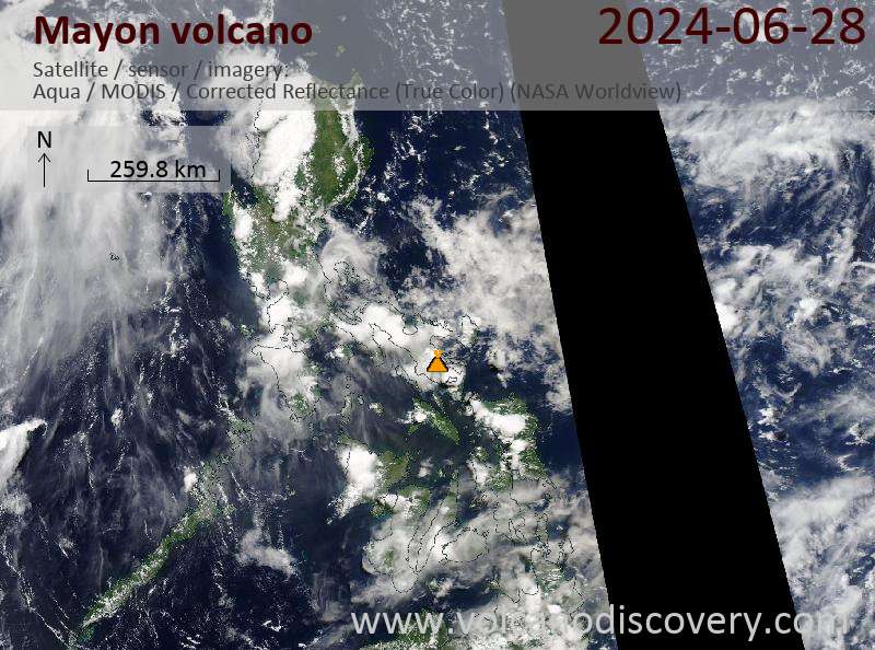 Mayon satellite image Aqua (NASA)