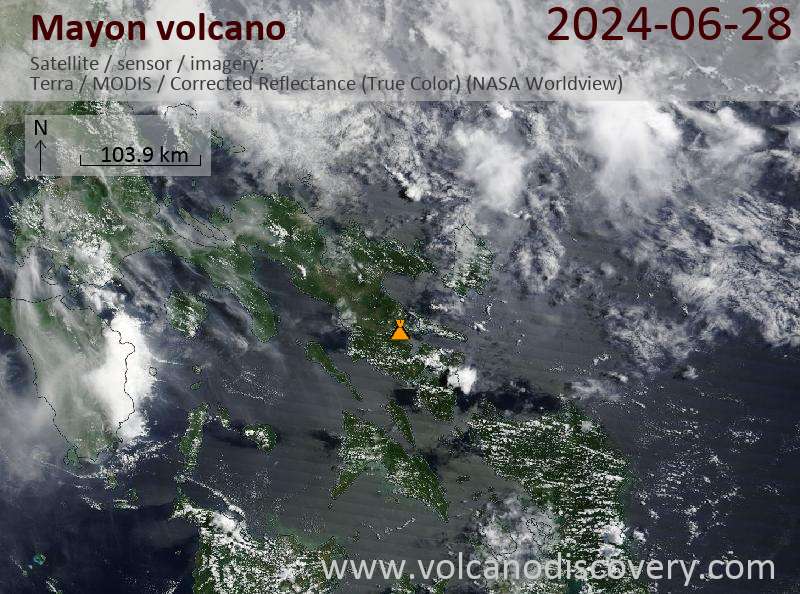 Mayon satellite image Terra (NASA)