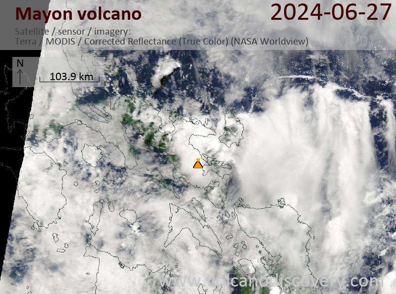 Mayon satellite image Terra (NASA)