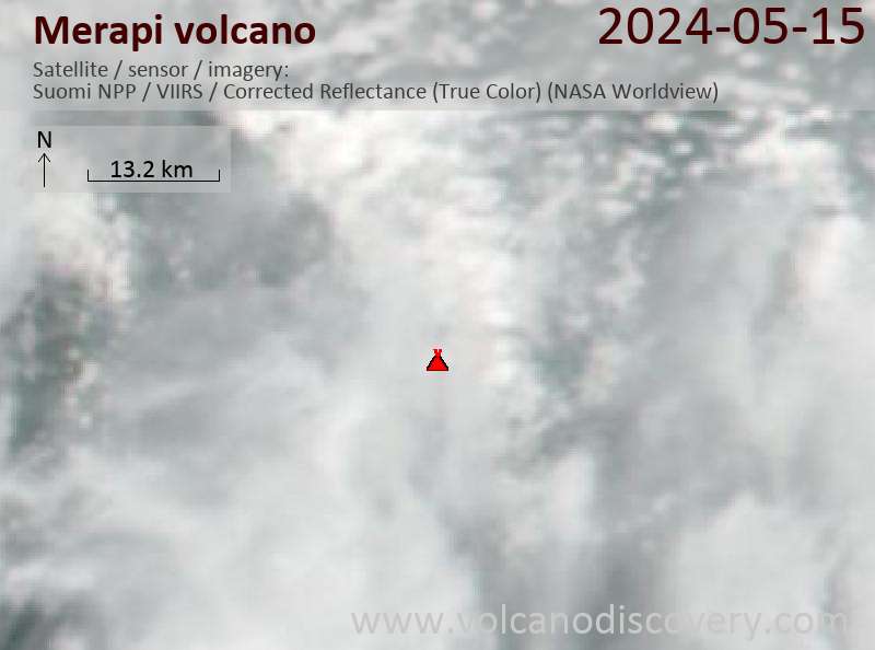 Merapi satellite image Suomi NPP (NASA)