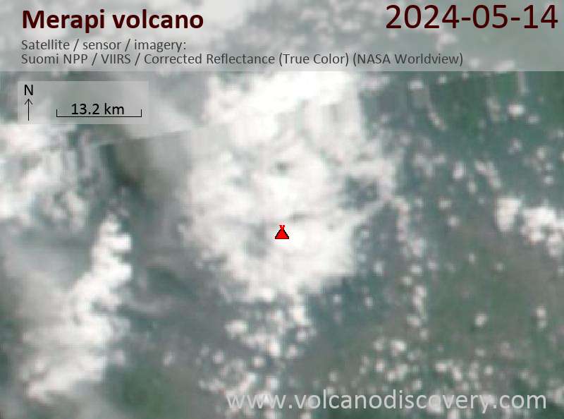 Merapi satellite image Suomi NPP (NASA)
