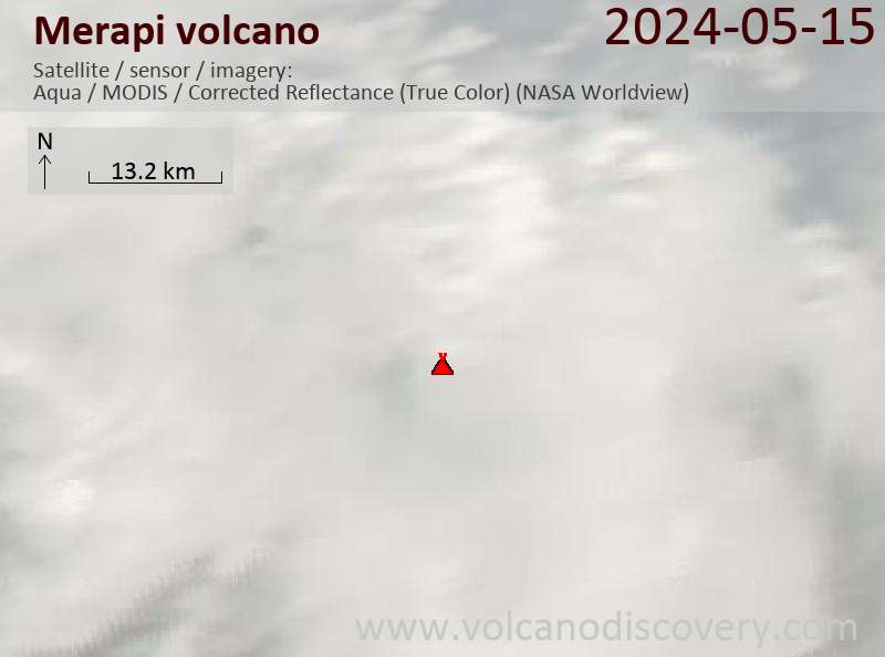 Merapi satellite image Aqua (NASA)