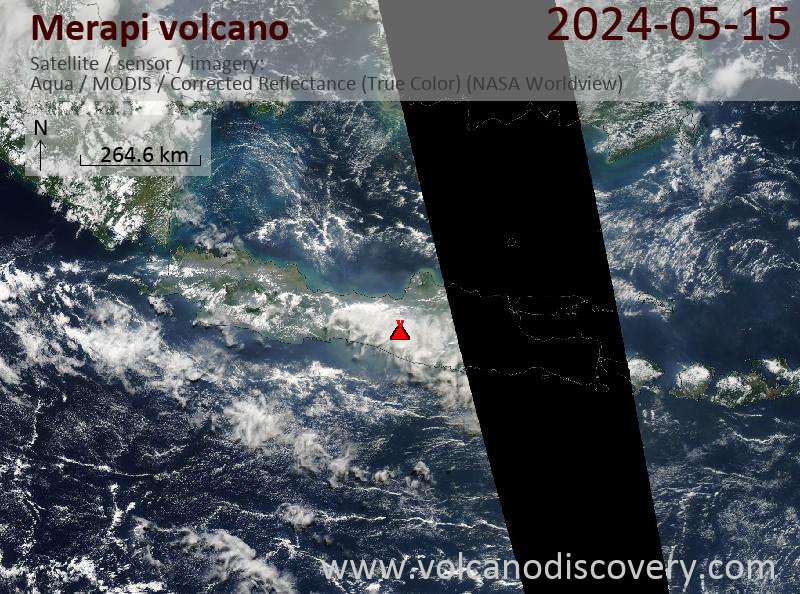 Merapi satellite image Aqua (NASA)