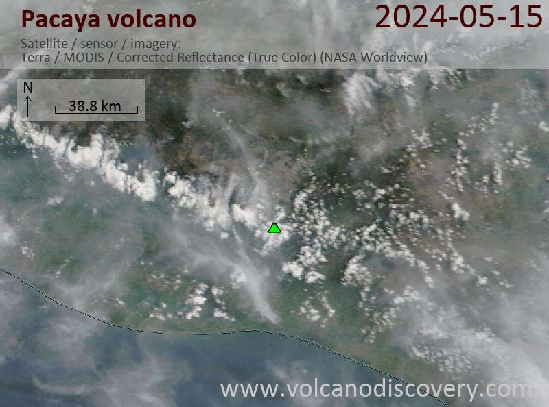 Pacaya satellite image Terra (NASA)
