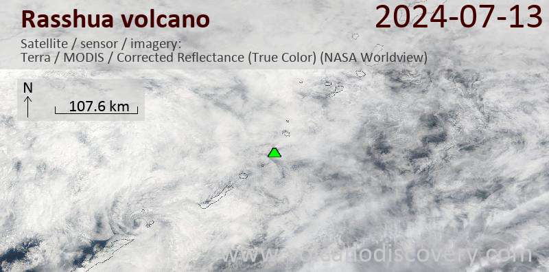 Rasshua satellite image Terra (NASA)