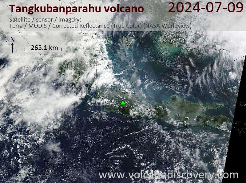 Tangkubanparahu satellite image Terra (NASA)