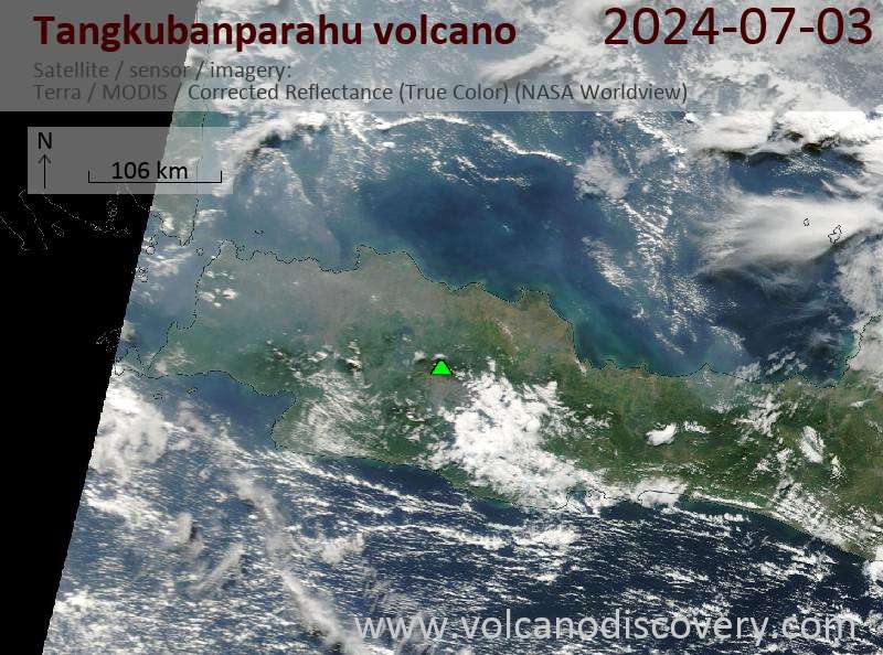 Tangkubanparahu satellite image Terra (NASA)