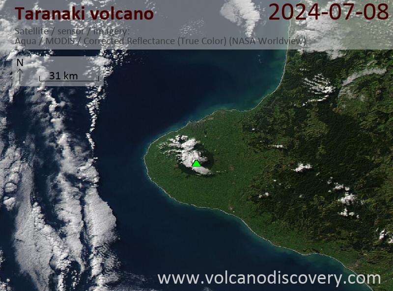 Taranaki satellite image Aqua (NASA)