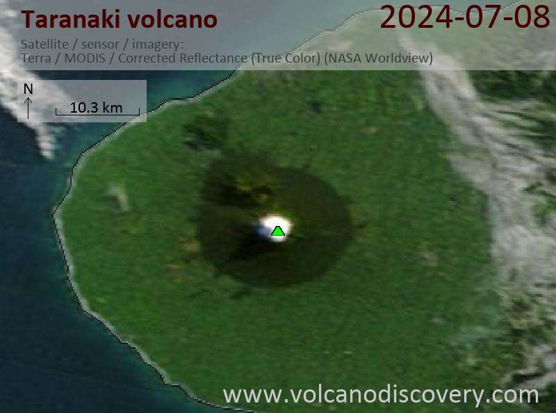 Taranaki satellite image Terra (NASA)