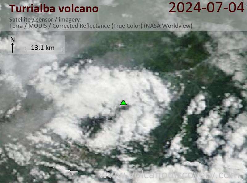 Turrialba satellite image Terra (NASA)