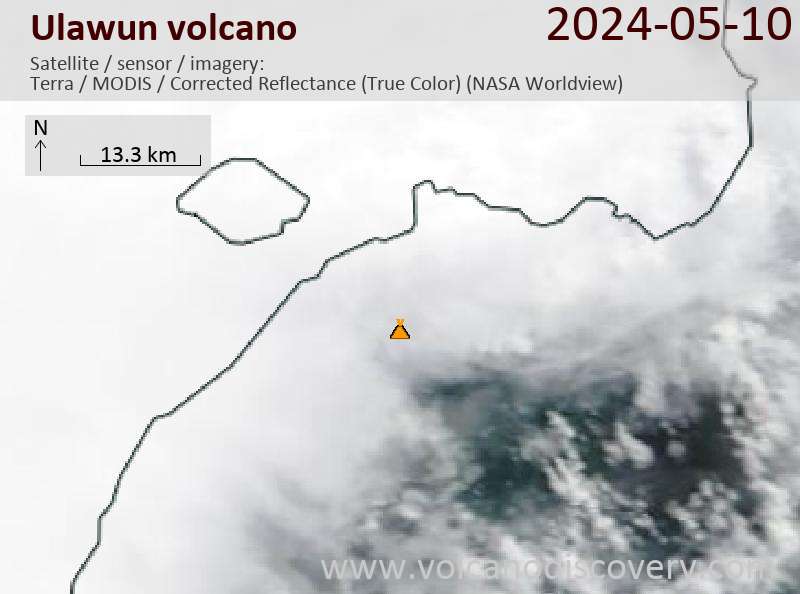 Ulawun satellite image Terra (NASA)