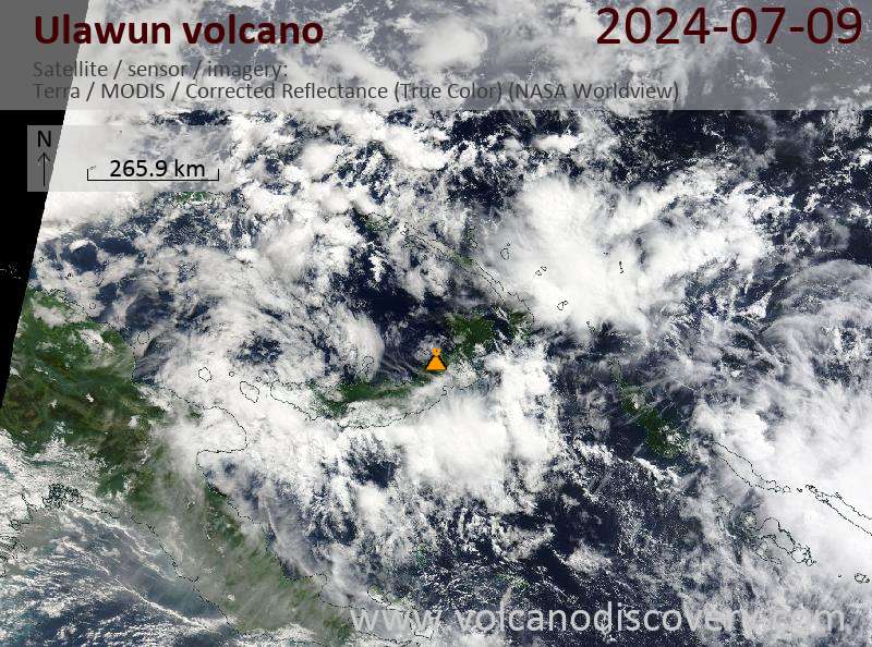 Ulawun satellite image Terra (NASA)