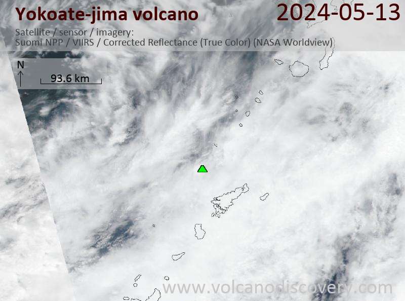 Yokoatejima satellite image Suomi NPP (NASA)