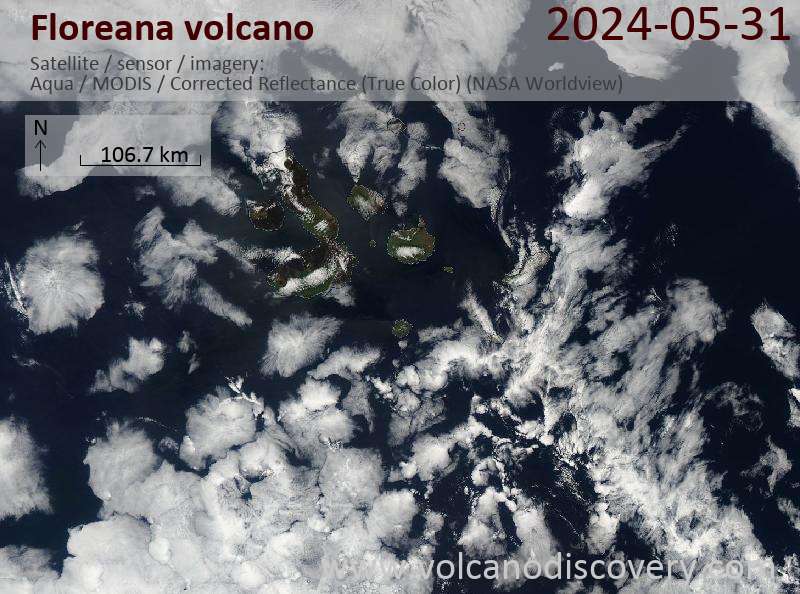 floreana satellite image Aqua (NASA)