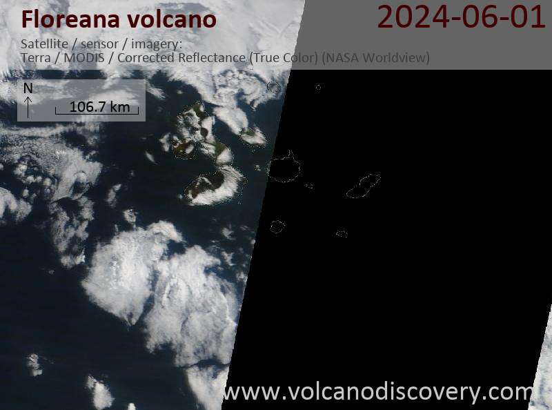 floreana satellite image Terra (NASA)