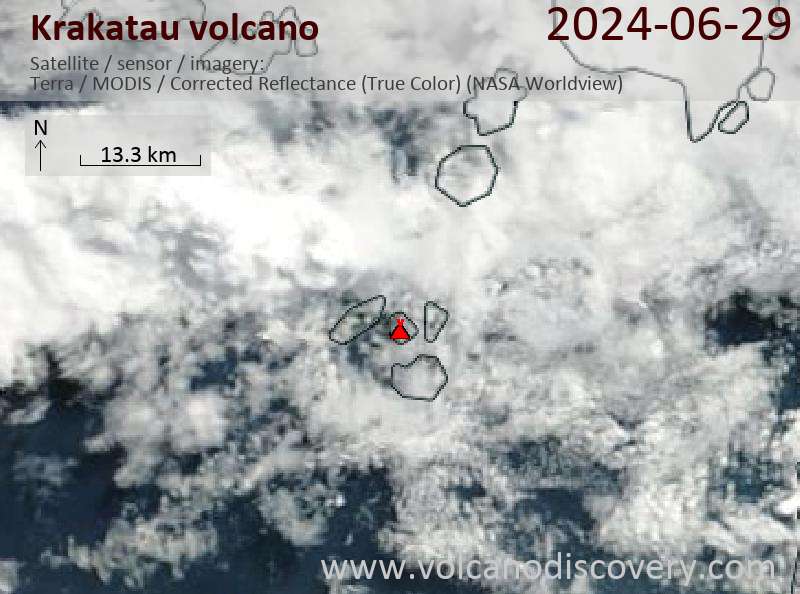 krakatau satellite image Terra (NASA)