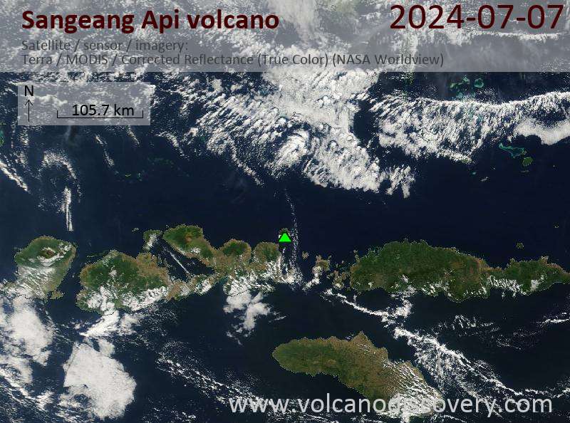sangeangapi satellite image Terra (NASA)