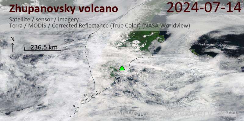zhupanovsky satellite image Terra (NASA)