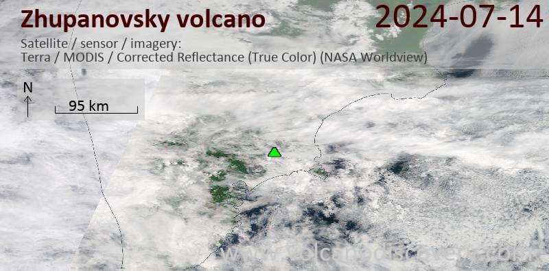 zhupanovsky satellite image Terra (NASA)